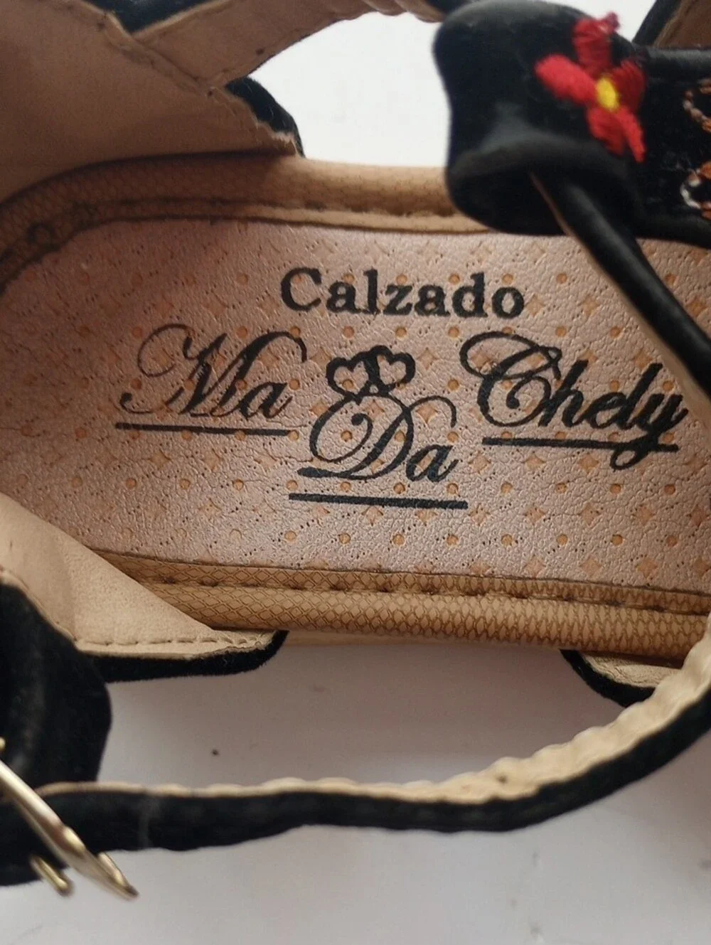 Made In Mexico Black Velvet Toddler Girl Embroidered Butterfly Flower Sandals 7